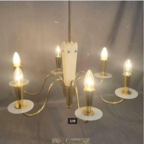 vintage luster-hanglamp Stilnovo 50er jaren, Verzamelen, Retro, Huis en Inrichting, Ophalen