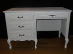 QUEEN ANN BUREAU GERESTYLED MET WITTE KRIJTVERF EN LICHT DOO, Ophalen, Zo goed als nieuw, Bureau