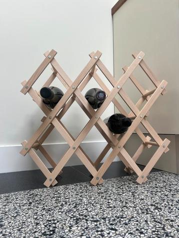 Opvouwbaar/uitrekbaar wijnrek hout beschikbaar voor biedingen