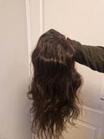 Mooie bruine pruik van echt haar, Ophalen of Verzenden, Zo goed als nieuw, Pruik of Haarverlenging