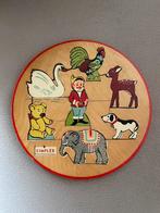 Vintage houten Simplex puzzel kabouter dieren teddybeer, Verzamelen, Ophalen of Verzenden, Gebruikt