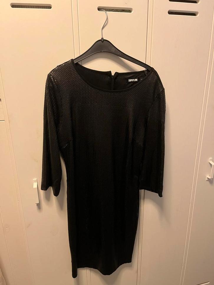 Nieuwe Sophyline glitter jurk - maat S, Kleding | Dames, Jurken, Nieuw, Maat 36 (S), Zwart, Boven de knie, Ophalen of Verzenden