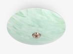 plafondlamp art deco glas groen, Huis en Inrichting, Lampen | Plafondlampen, Verzenden, Gebruikt, Glas