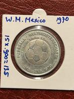 Zilver penning WK Mexico 1970 munt, Postzegels en Munten, Penningen en Medailles, Zilver, Verzenden