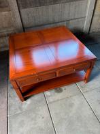 Massief Kersenhouten Salontafel, Ophalen, Gebruikt, 100 tot 150 cm, Vierkant