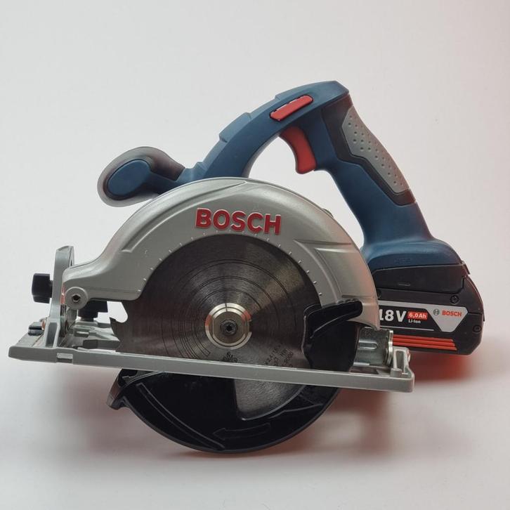 Bosch GKS 18 V-Li Accu Cirkelzaag met 18V 6.0Ah Accu & Lader, Doe-het-zelf en Verbouw, Gereedschap | Zaagmachines, Zo goed als nieuw