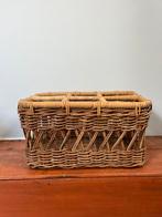 Vintage rieten flessen - vakken mand, Mand, Ophalen of Verzenden, Zo goed als nieuw, Riet