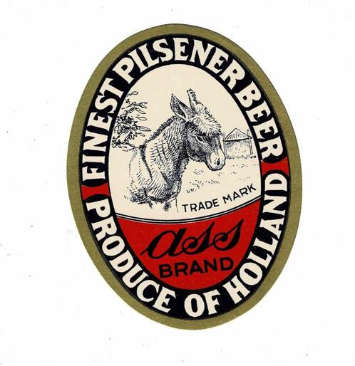 Oud bieretiket van "ASS Brand", Verzamelen, Biermerken, Nieuw, Overige typen, Overige merken, Verzenden