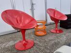 Space age design rood kunststof draai stoel retro vintage 86, Twee, Kunststof, Gebruikt, Ophalen of Verzenden