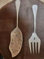 Art Nouveau vis- en taartschepset, Antiek en Kunst, Antiek | Goud en Zilver, Ophalen of Verzenden