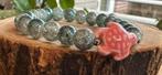 Crystal glazen kralen armband met schildpad bedel, Sieraden, Tassen en Uiterlijk, Armbanden, Nieuw, Elastiek, Ophalen of Verzenden