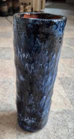 Vintage Vaas, Jaren 60, Gebruikt, Blauw, Aardewerk of Porselein, Ophalen of Verzenden