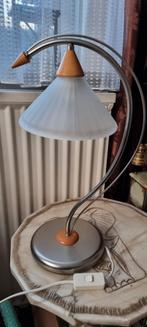 vintage design tafellamp, bureaulamp , jaren 90 verlichting, Minder dan 50 cm, Glas, Zo goed als nieuw, Ophalen