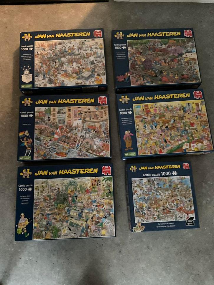 Jan van Haasteren puzzels, 6 verschillende , 1000 st,, Hobby en Vrije tijd, Denksport en Puzzels, Zo goed als nieuw, 500 t/m 1500 stukjes
