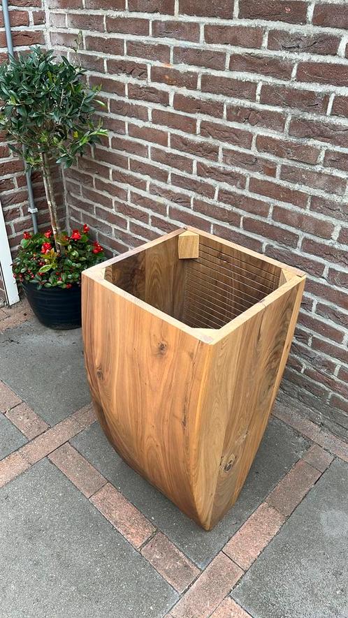 2x plantenbak van notenhout *NIEUW* 75 cm hoog, Tuin en Terras, Bloembakken en Plantenbakken, Nieuw, Hout, Binnen, Balkon, Tuin