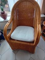 Vintage rieten stoel, Huis en Inrichting, Stoelen, Ophalen, Gebruikt, Bruin, Vintage