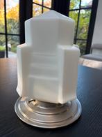 Vintage Art deco plafondlamp skyscraper van glas, Ophalen, Gebruikt, Glas, Art deco