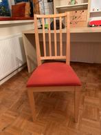 Houten Stoel met Rode Zitting (4 stoelen), na 15 okt, Ophalen, Gebruikt, Eén, Rood