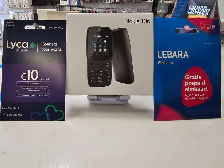 Nokia 106-Zwart-Dual SIM-Inclusief Gratis Prepaid SIM-kaart, Telecommunicatie, Mobiele telefoons | Nokia, Nieuw, Zonder abonnement