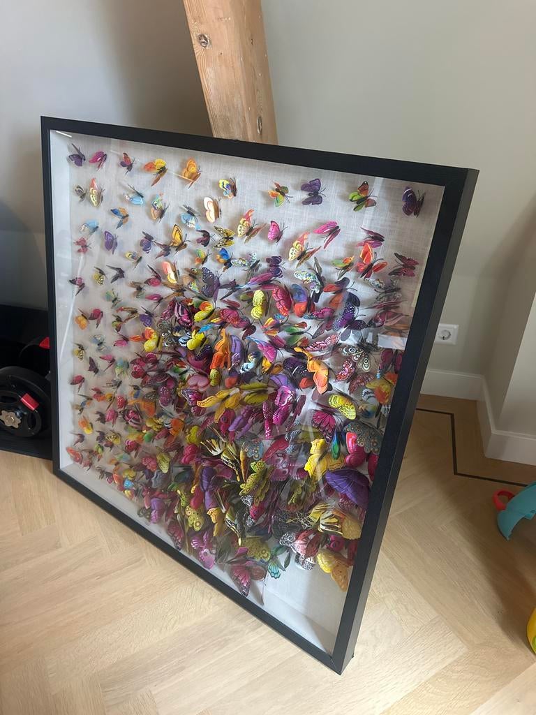 3D Vlinder Schilderij - Multi Color, Huis en Inrichting, Woonaccessoires | Wanddecoraties, Ophalen, Gebruikt