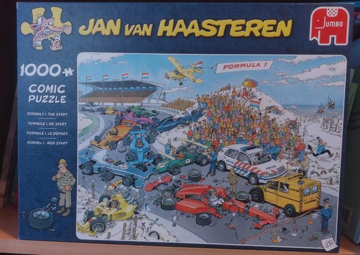 Jan van Haasteren Formule 1 1000 stukjes Puzzel, Hobby en Vrije tijd, Denksport en Puzzels, Zo goed als nieuw, Legpuzzel, 500 t/m 1500 stukjes