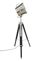 Vloerlamp Chroom spot light driepoot studio lamp 95-168cm., Metaal, 150 tot 200 cm, Gebruikt, Ophalen of Verzenden