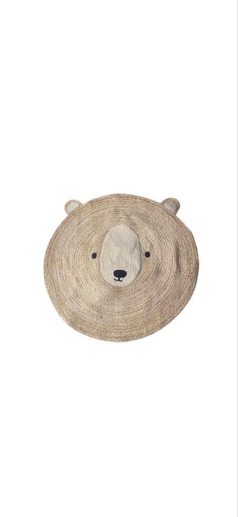 Jute vloerkleed beer, Kinderen en Baby's, Kinderkamer | Inrichting en Decoratie, Zo goed als nieuw, Kleed of Kussen, Ophalen of Verzenden