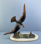 Art Deco beeld vogel zwaluw meeuw golf zee marmer metaal, Ophalen of Verzenden