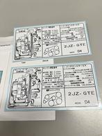 2x Mk4 Toyota Twin Turbo Supra 2JZ-GTE engine motor sticker, Auto diversen, Ophalen of Verzenden