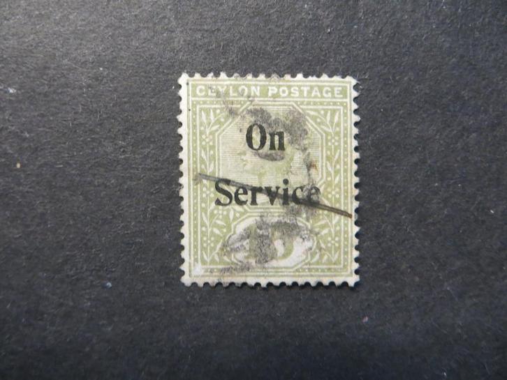 A08696: Ceylon QV 15 c, Postzegels en Munten, Postzegels | Azië, Ophalen of Verzenden
