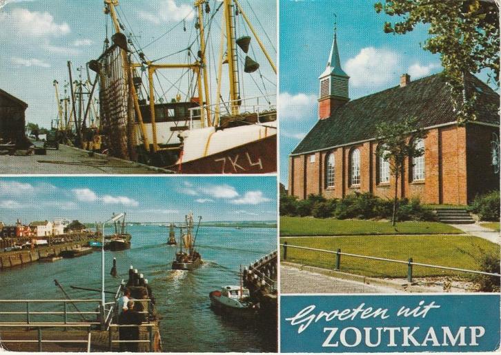 ZOUTKAMP Haven Sluis Kerk Groeten, Verzamelen, Ansichtkaarten | Nederland, Ongelopen, Groningen, 1980 tot heden, Verzenden