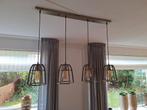 Industriële Hanglamp met Vier Lampen, Huis en Inrichting, Lampen | Hanglampen, Ophalen, Zo goed als nieuw, Metaal, Industrieel