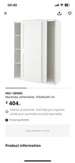 Pax/GRIMO WARDROBE WHITE, Huis en Inrichting, Kasten | Kledingkasten, Ophalen of Verzenden