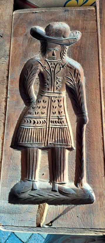 Antieke Speculaasplank - Man met Hoed beschikbaar voor biedingen