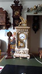 Antieke Marmeren Pendule met Leeuw, Antiek en Kunst, Antiek | Klokken, Ophalen of Verzenden