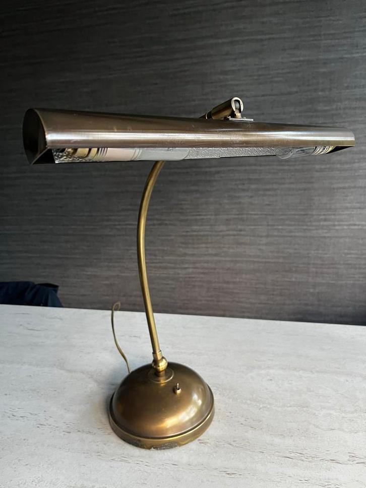 Piano/Bureaulamp, Huis en Inrichting, Lampen | Tafellampen, Gebruikt, Minder dan 50 cm, Metaal, Ophalen