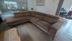 Nep suede bruine hoekbank, Huis en Inrichting, Banken | Complete zithoeken, Ophalen of Verzenden, Gebruikt, Overige materialen