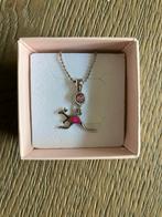 Zilveren sieradenset met roze kangoeroe hanger, Ophalen of Verzenden, Nieuw, Zilver, Ketting