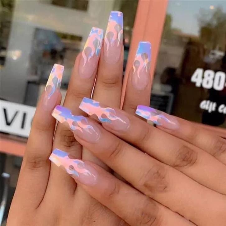 16stks stickers Fire Flame Nail Vinyls. Nailart/Nagels., Sieraden, Tassen en Uiterlijk, Uiterlijk | Cosmetica en Make-up, Nieuw