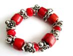 Prachtige rode natuurlijke koraal beschermende armband, Ophalen, Zo goed als nieuw, Rood, Met edelsteen