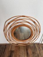 Spiegel bamboe, Huis en Inrichting, Woonaccessoires | Spiegels, Ophalen, Rond, Zo goed als nieuw, Minder dan 100 cm
