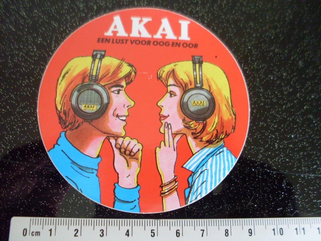 2x sticker akai logo een lust voor oog en oor koptelefoon, Verzenden, Zo goed als nieuw, Merk