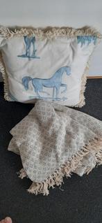 Kussen en kleed, Huis en Inrichting, Woonaccessoires | Kussens, Ophalen of Verzenden, Zo goed als nieuw, Blauw, Vierkant
