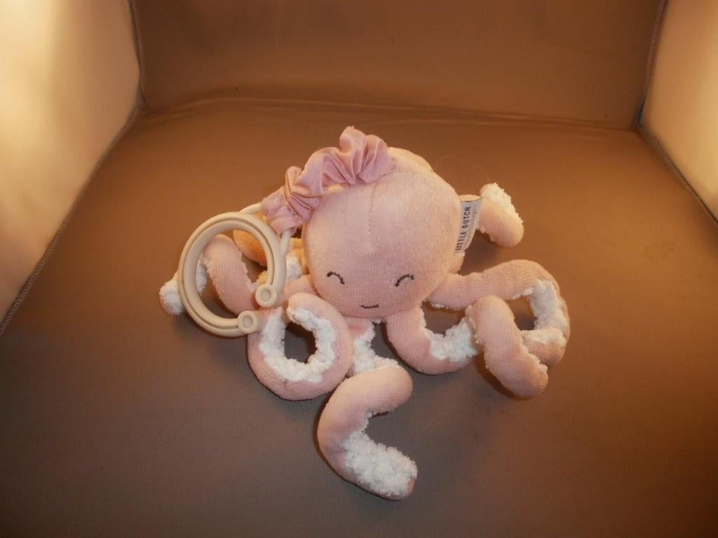 little Dutch octopus met tril ding en haak roze wit knisper, Kinderen en Baby's, Speelgoed | Knuffels en Pluche, Ophalen of Verzenden