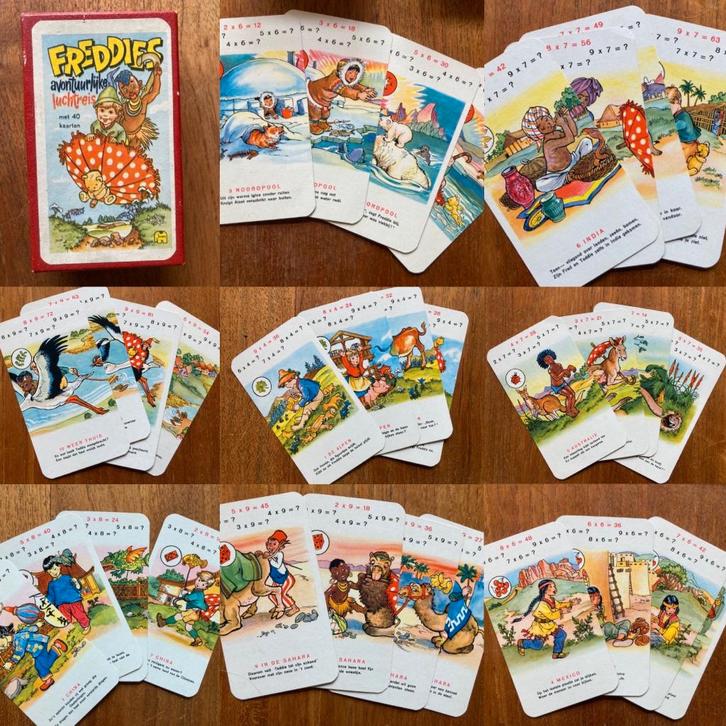 Freddies avontuurlijke luchtreis ouderwets kwartet kaartspel, Verzamelen, Speelkaarten, Jokers en Kwartetten, Zo goed als nieuw