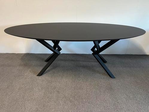 Ovale eettafel Fenix Nero Ingo 220x120, Huis en Inrichting, Tafels | Eettafels, Zo goed als nieuw, 100 tot 150 cm, 200 cm of meer