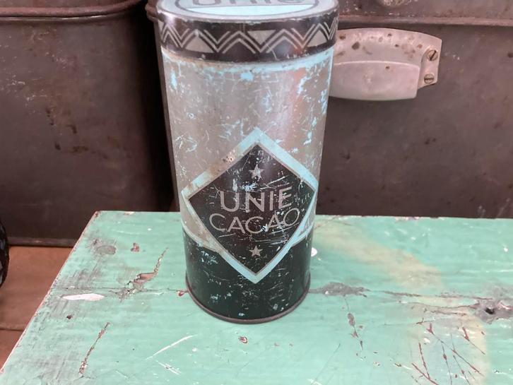 Oud Unie Cacao Blikje met Patina, Verzamelen, Blikken, Ophalen of Verzenden