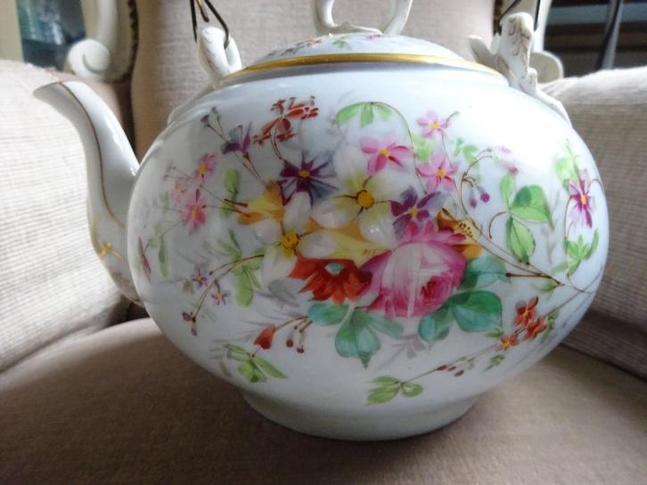 Decoratieve biedermeier chocolade ketel- Le Spinc-1850-1900, Antiek en Kunst, Antiek | Porselein, Ophalen