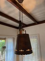 Koper messing lamp met contragewicht, Huis en Inrichting, Lampen | Hanglampen, Gebruikt, Ophalen