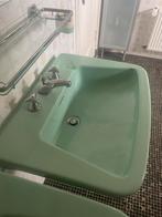 Retro Mintgroene Wasbak, Ophalen, Minder dan 50 cm, Gebruikt, Minder dan 100 cm